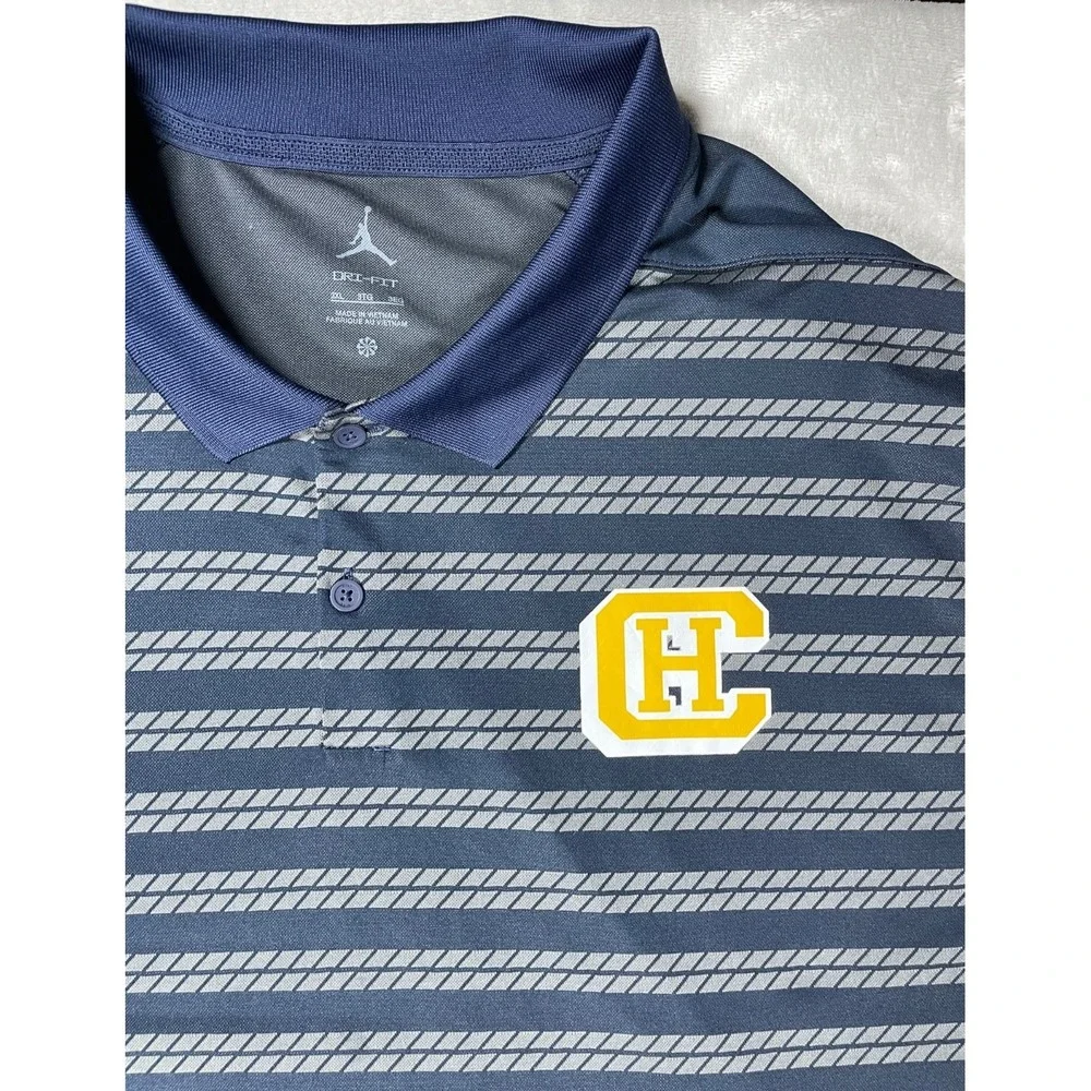 Jordan Dri-FIT Campbell Hall Mens 3XL Blue Polo Shirt Basketball Athletic School